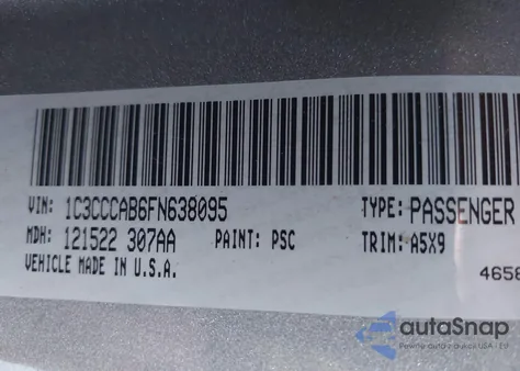 2015 Chrysler 200 Limited z USA, uszkodzony, nr VIN 1C3CCCAB6FN638095